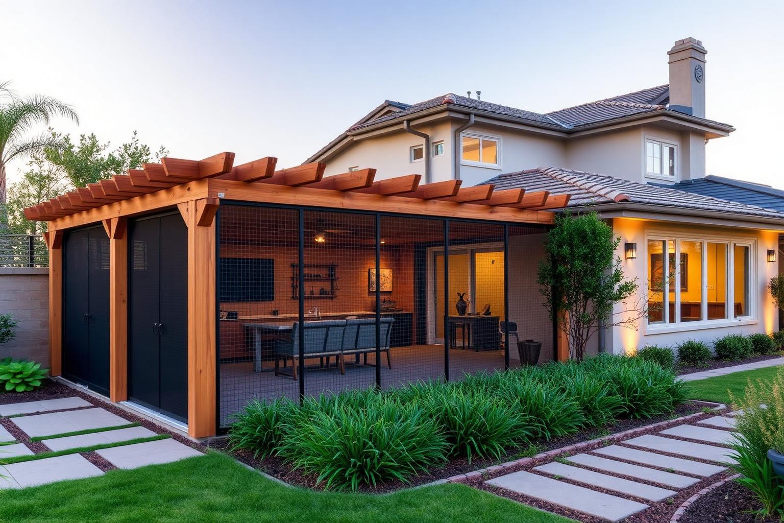 Luxury custom catio attached to upscale home in San Jose